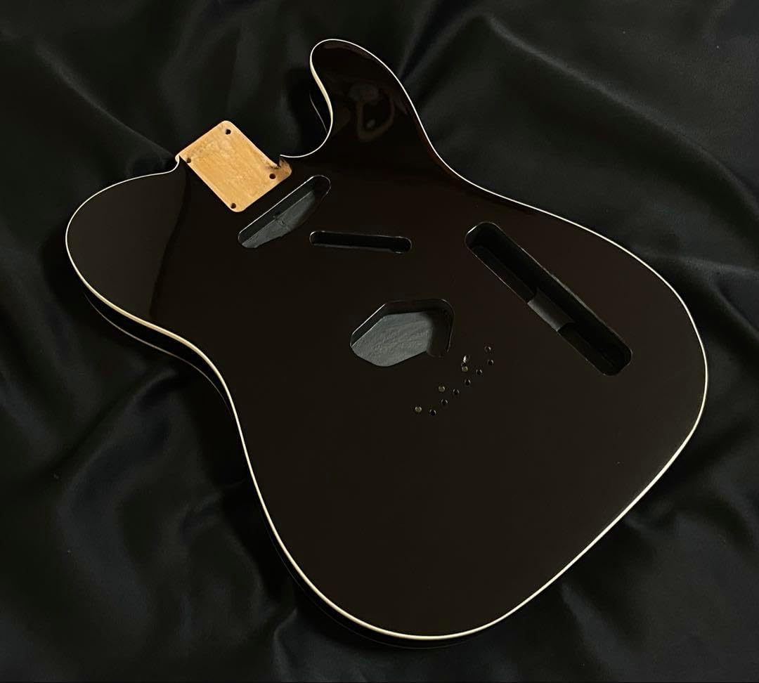 テレキャスターNo73バインディングボディ　ブラック　ラッカー塗装 テレキャスターNo73バインディングボディ ブラック ラッカー塗装