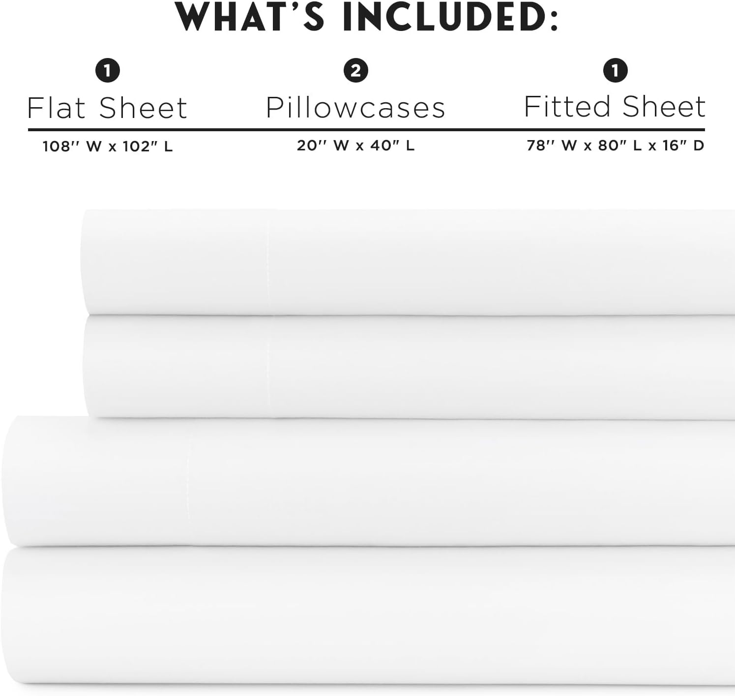 Briarwood Home 100% Cotton Bed Sheets & Pillowcases Set- Super Soft Combed Bedding -Ultra Smooth, Comfortable-Easy fit - Breathable & Deep Pocket Linen for All Season (King, White)