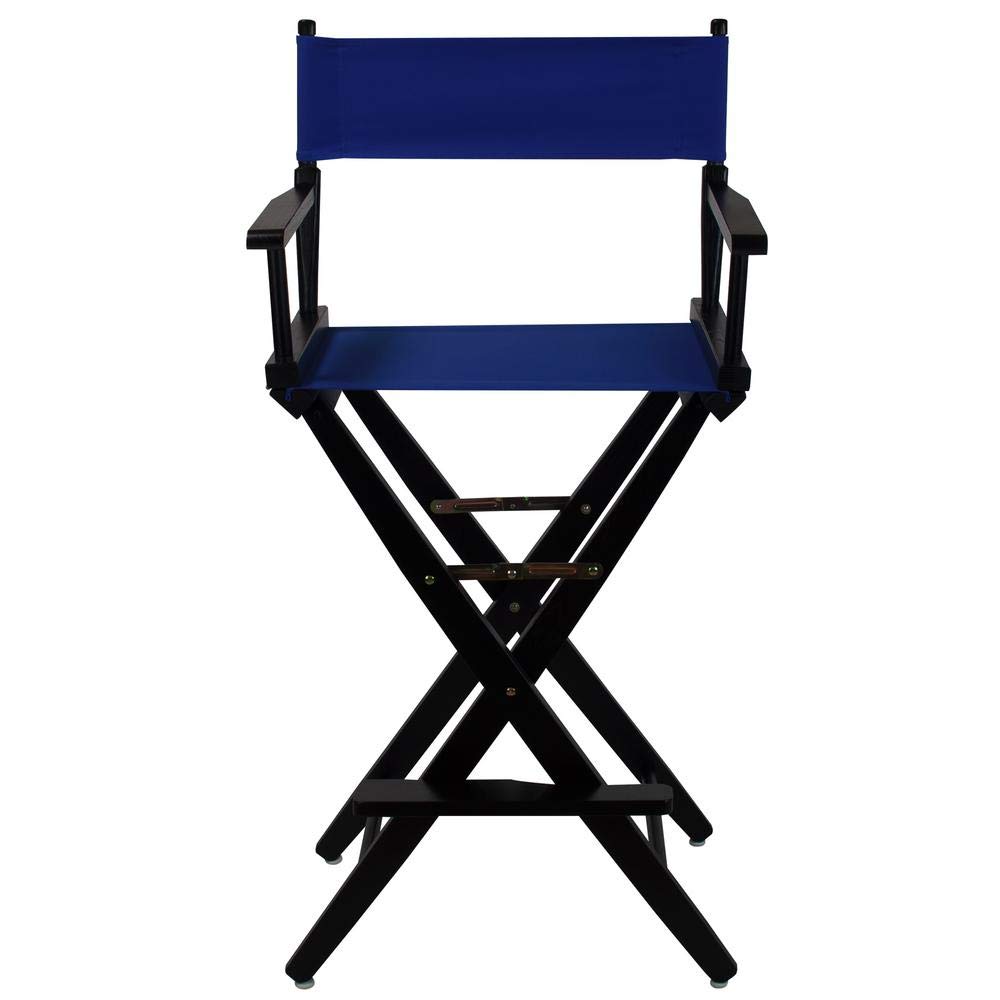 206-32-032-13 30 in. Extra-Wide Premium Directors Chair Black Frame with Royal Blue Color Cover