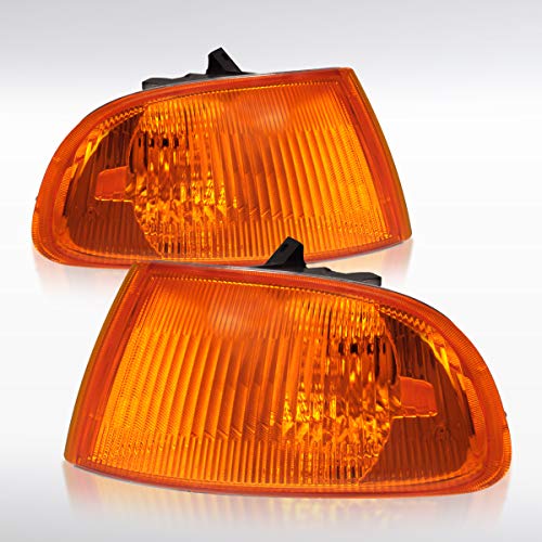 Autozensation Compatible with 1992-1995 Honda Civic EG 2Dr/3Dr Hatchback, Left + Right Pair Assembly, Amber Lens Corner Lights