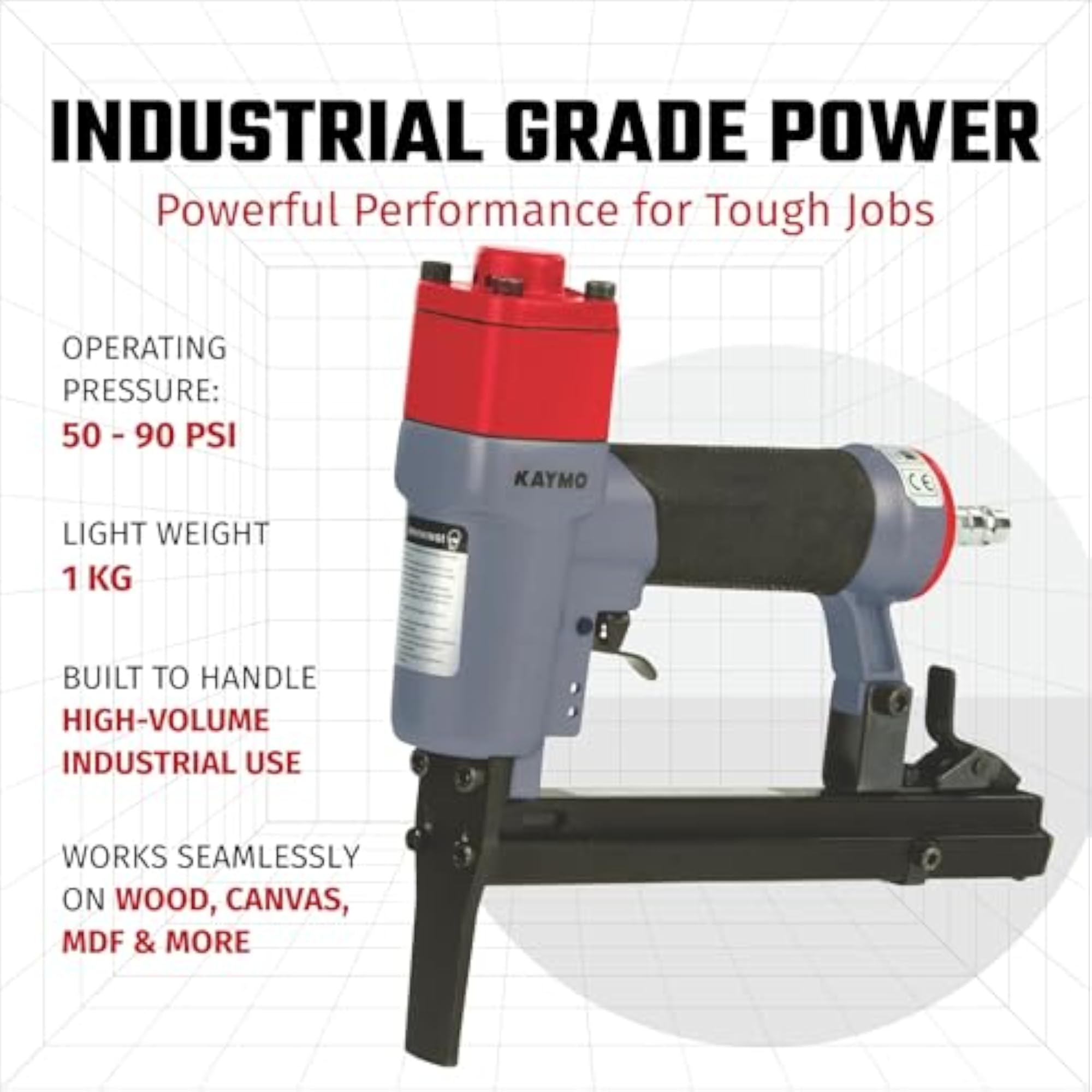ECO-PS8016LN Pneumatic Stapler, Heavy-Duty 50-90 PSI