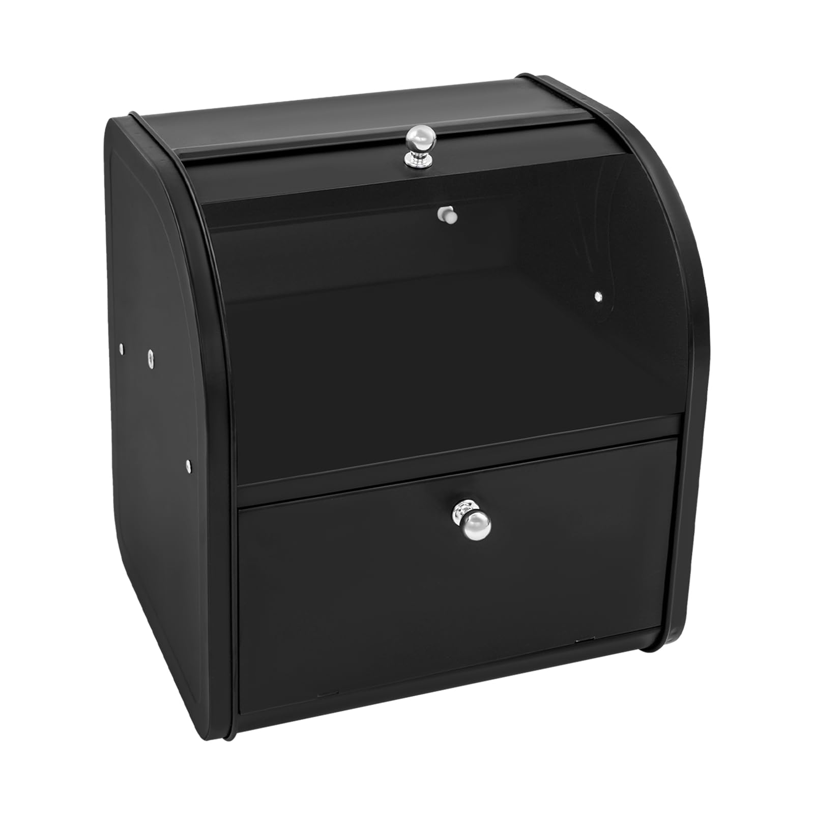 Edelstahl Brotkasten 2 Etagen Brotbox mit Rolltop Deckel Metall Brotbox