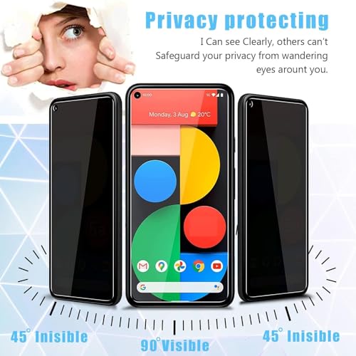 Image of ArmorSuit 2 Pack Anti-Spy Privacy Tempered Glass Screen Protector Guard for Google Pixel 4A 5G (5.81 Inch)