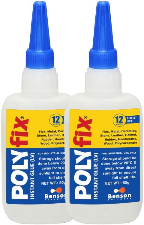 Low Viscosity Glue For Acrylic Pasting, flex bonding | Fast Drying, bonds in seconds, waterproof| For Footwear, Helmets, Toys, Handicrafts, Ceramic & Porcelain Pasting etc.50g (Pack of 2)