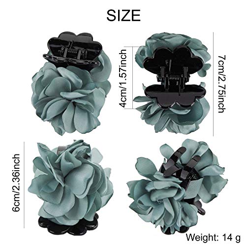 6 Small Pack Black Red Pink Green Rose Flower Bows Banana Plastic Hair Claw Ponytail Holder Clips Jaw Barrettes Grips Clamps Buns Chignon Accessories For Women Girl #TOP3