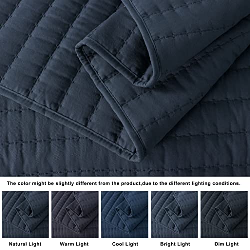 R.SHARE Quilted Bedspread Soft and Comfortable, Bedspread without Pillowcase, Lightweight Coverlet Comforter Bed Cover for Spring Summer All Season (Navy, 270 x 300 cm) - Cosy Home Interiors R.SHARE Quilted Bedspread Soft and Comfortable, Bedspread without Pillowcase, Lightweight Coverlet Comforter Bed Cover for Spring Summer All Season (Navy, 270 x 300 cm) - Image 4