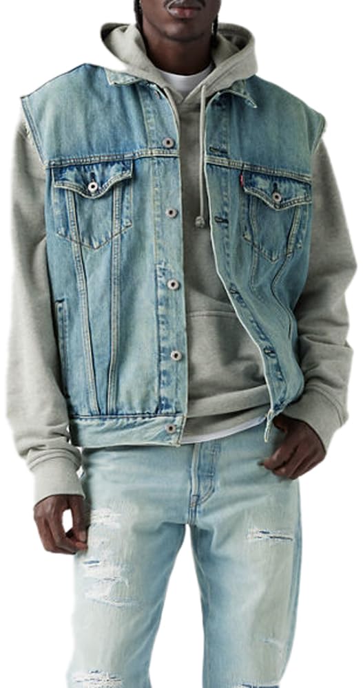 Levi's Mężczyźni Relaxed Trucker Vest 0, Kentucky Blue Vest, L