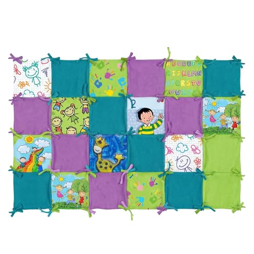 SmoothNovelty 24 Pcs Colorful Tie Quilt Blanket Kit DIY Crafts Blanket Kits Activity Creative Handicraft Tying Knots for Cut Squares Crafts Project