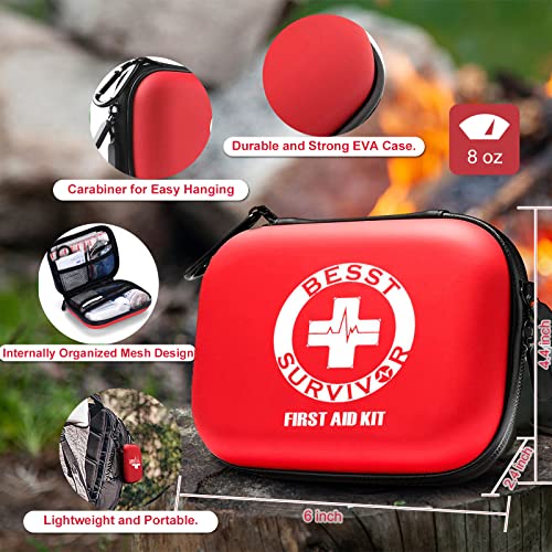 Image of Mini Durable First aid kit -Small Hard Shell Medical Kit for Home, Businesses -Waterproof EVA Emergency First Aid Supplies -Perfect for Boat, Sports, Car, Hiking, First Aid Kit Bag, Survival kit