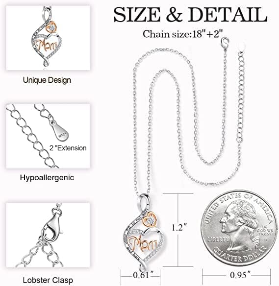 BFF&UNICORN Gifts for Women, Sterling Silver Mom Nana Grandma Necklace for Women, Birthday Mothers Day Jewelry Gifts for Mom Grandma Wife from Daughter Son - Image 5