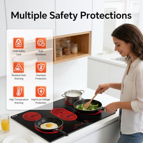 Image of Ranein 30 Inch 5 Burner Electric Cooktop, 8800W, 240V