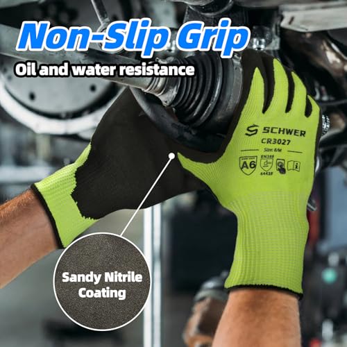 Schwer 2 Pairs Cut Resistant Gloves ANSI A6 Cut Proof Work Gloves, Touchscreen, for Men and Women Used for Woodworking, Glass Cutting, Construction, Cargo Handling, Car Repair, L - Image 5
