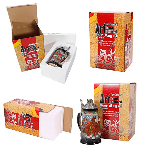 0.85L Beer Stein With Matel Pewter Lid Stanley Steel Germany Oktoberfest Tankard Eagle Bierkrug Drinking Glass Horn Coffee Mug Stine Christmas Ornaments Cup Broeder Horse Portawrap Thermos #TOP3
