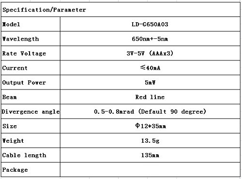 Focusable 650nm 5mw Red Line Laser diode Module Focus Adjustable laser Head Light Pack of 10