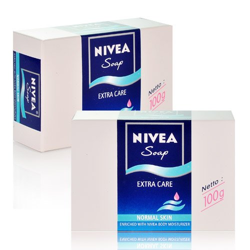 Nivea Extra Care Bar Soap, 3.5 Oz / 100 Gr (Pack of 6 Bars)