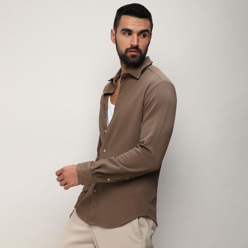 Image of CAHOOT Men's Shirt for Casual Wear | Spread Collar | Short Sleeve | Regular Fit | Button Closure | Shirt Crafted with Comfort Fit for Casual Wear