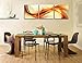 Orange Wall Art Canvas Print Painting for Bathroom Decor Abstract Elegant Wavy in Orange Golden White Modern Giclee Artwork The Picture Living Room Decoration