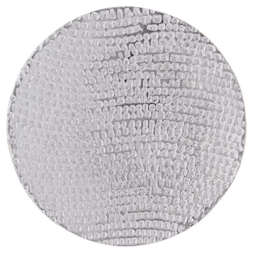 Candle Holder Plate in honeycombed Silver-Plated Aluminium 12 cm