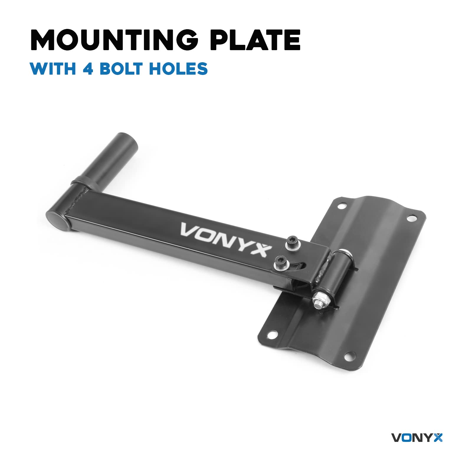 Vonyx WMS-02 Pareja de Soportes metálicos para Altavoz en Pared, rotación Lateral de 180 Grados, inclinación Fija de 30 Grados, para Altavoces con Agujero de 35mm, Carga máxima de 25 kg