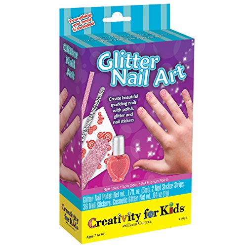 Creativity for Kids Glitter Nail Art Mini Kit  Glitter Polish & Nail Sticker Set