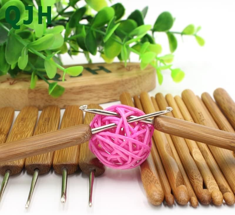 New 20pcs Aluminum Plastic Handle Knitting Needle Set Hook Crochet Weave Yarn DIY Sewing Crafts Needlework Tool Sets - (Color: RX117)