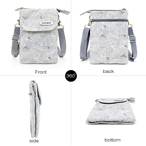 Roomy Cell Phone Purse Wallet Canvas Small Crossbody Purse Bags with Shoulder Strap For Women teen girlsl3