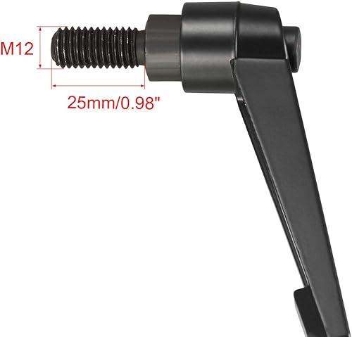 Miniatura 56 de uxcell M8 x 1.260 in Mango de sujeción ajustable Palanca de sujeción Rosca Botón de trinquete macho roscado Perillas de bloqueo Tornillo giratorio