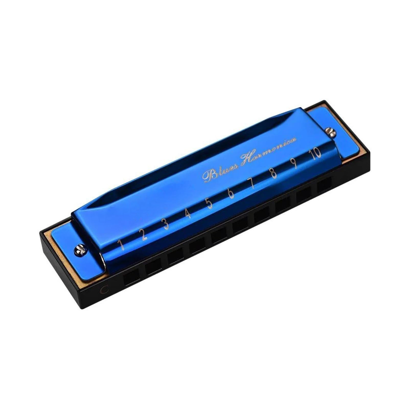 Mundharmonika Blues-Mundharmonika Tonart C 10 Löcher 20 Töne Mundharmonika Harfe Musikinstrument(Blue)
