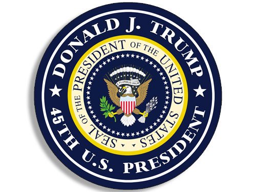Av Round Donald J Trump 45Th Us President Sticker, Political Decals, President Trump Insignia Vinyl, Donald Trump Seal Stickers For Your Home, Car, Coolers, And Laptops (4 X 4 Inch) #TOP12