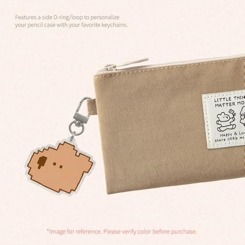 Image of Monolike Happy and Lucky Daily pen case, Mint - Slim Water-Resistant Nylon Pen Pouch, Aesthetic Vivid Stationery Organizer for Office