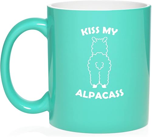 Miniatura 9 de Daylor Kiss My Alpacass Funny Alpaca Lllama Ceramic Coffee Mug Tea Cup Gift for Her, Him, Friend, Coworker, Wife, Husband, Animal Lover (15oz Purple)