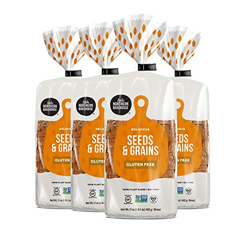 Little Northern Bakehouse Seeds & Grains Gluten Free Bread, Non-GMO and Allergy-Friendly Sliced Bread (4 pack, 17 oz. each)