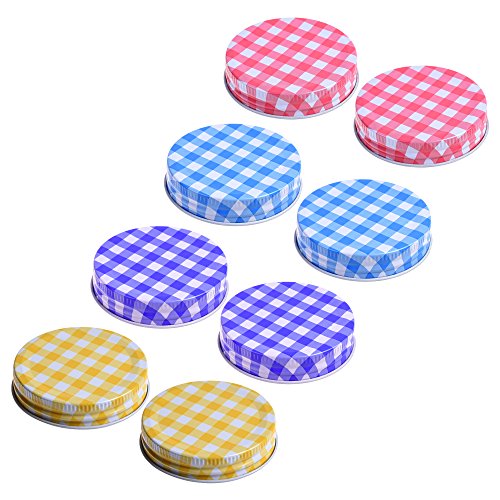 Cosmos 4 diferentes colores decorativa Mason tapas de tarros para botes Mason Canning tarros para beber, pack de 8 pcs