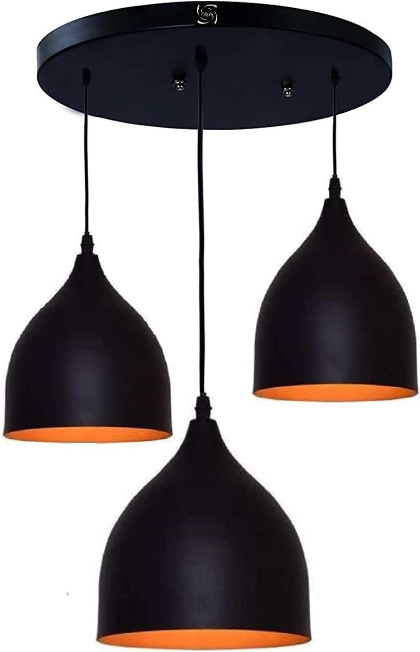 JAI SHIV INTERNATIONAL Indoor /Outdoor Aluminium 3 Light Round Base Chandelier without Bulb