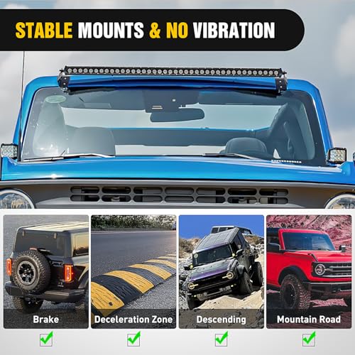 Image of Nilight 42 inch Curved Light Bar Bracket for Ford Bronco 2021 2022 2023 2024