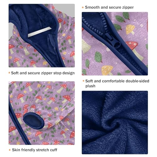 Mushroom Boys Fleece Coat,Children's Zip-Up Hoodie Jacket,Baby Warm Fashion Outerwear 3-10T,A1133093