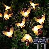 Joomer Solar String Lights Outdoor,2PACK Honeybees Solar Garden Lights,19.7ft 30LED 8 Modes Waterproof Solar Fairy Lights for Patio Lawn Garden Wedding Party Christmas Decorations(Warm White)