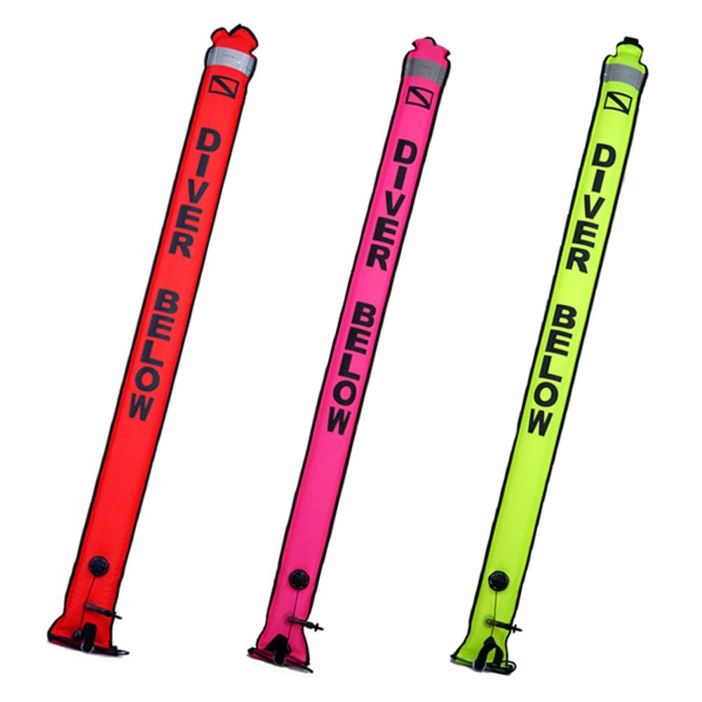 Marker Boje Tauchen 210D Nylon Signalschlauch mit Reflektorstreifen, 100.1 cmx 15.0 cm, für Orange/Gelb/Pink