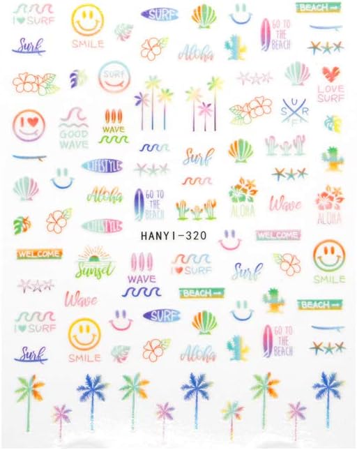 ネイルシール サーフ カラフル 夏 海 サマー リゾート ハワイ サボテン スマイル スター 特別セール品