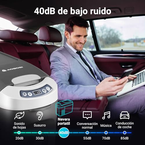 Nevera portátil 12V 24V de 15 litros con compresor para coche y camión 5
