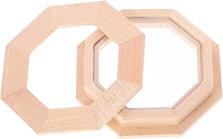 Dollhouse Window Fairy House Windows Shutters Fairy Dollhouse Octagon Frame Door Frame Simulation Furniture s Model Mini Wood Octagonal