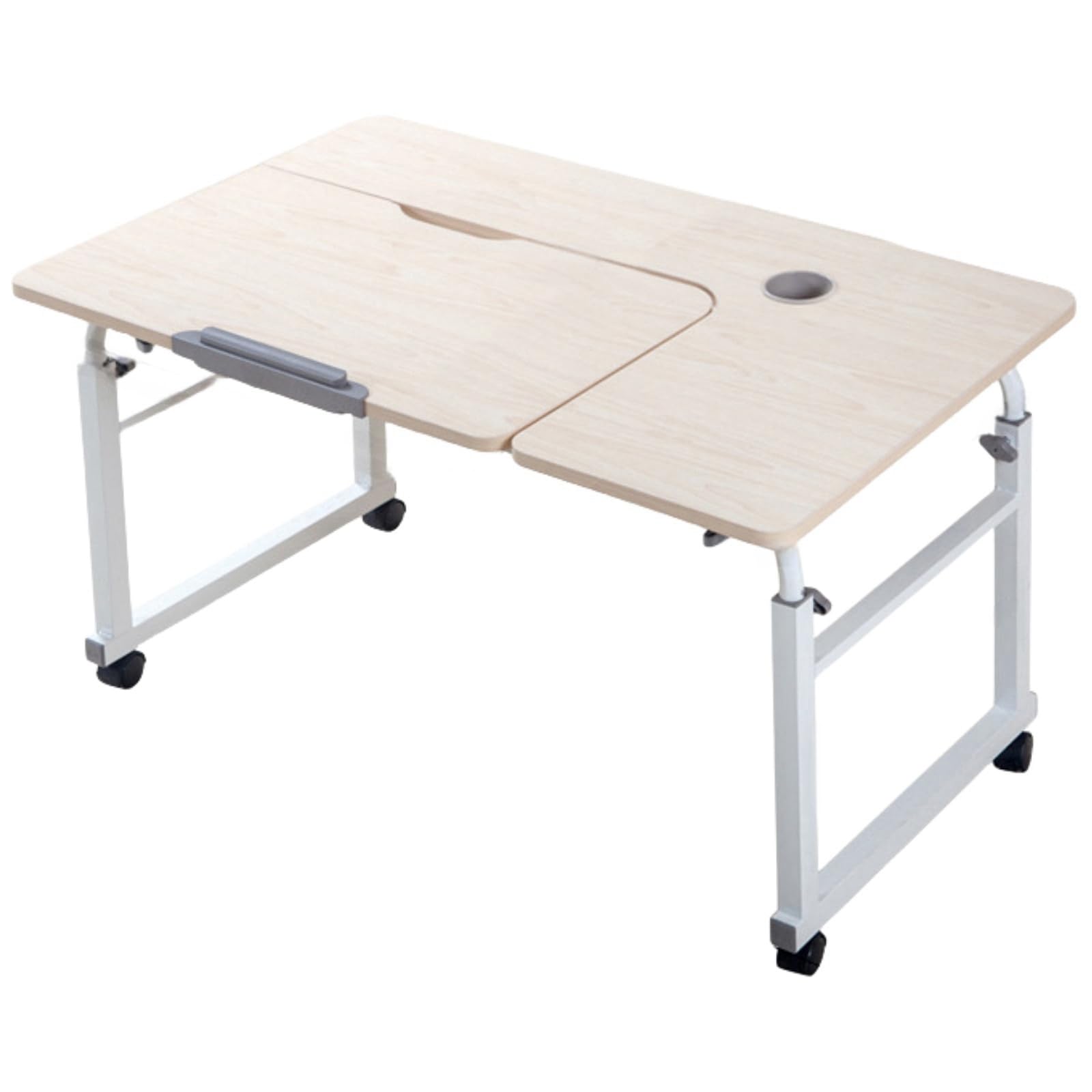 SXZenSpace Bed Desk Over The Table with Wheels Overbed Mobile Computer for Adjustable Height