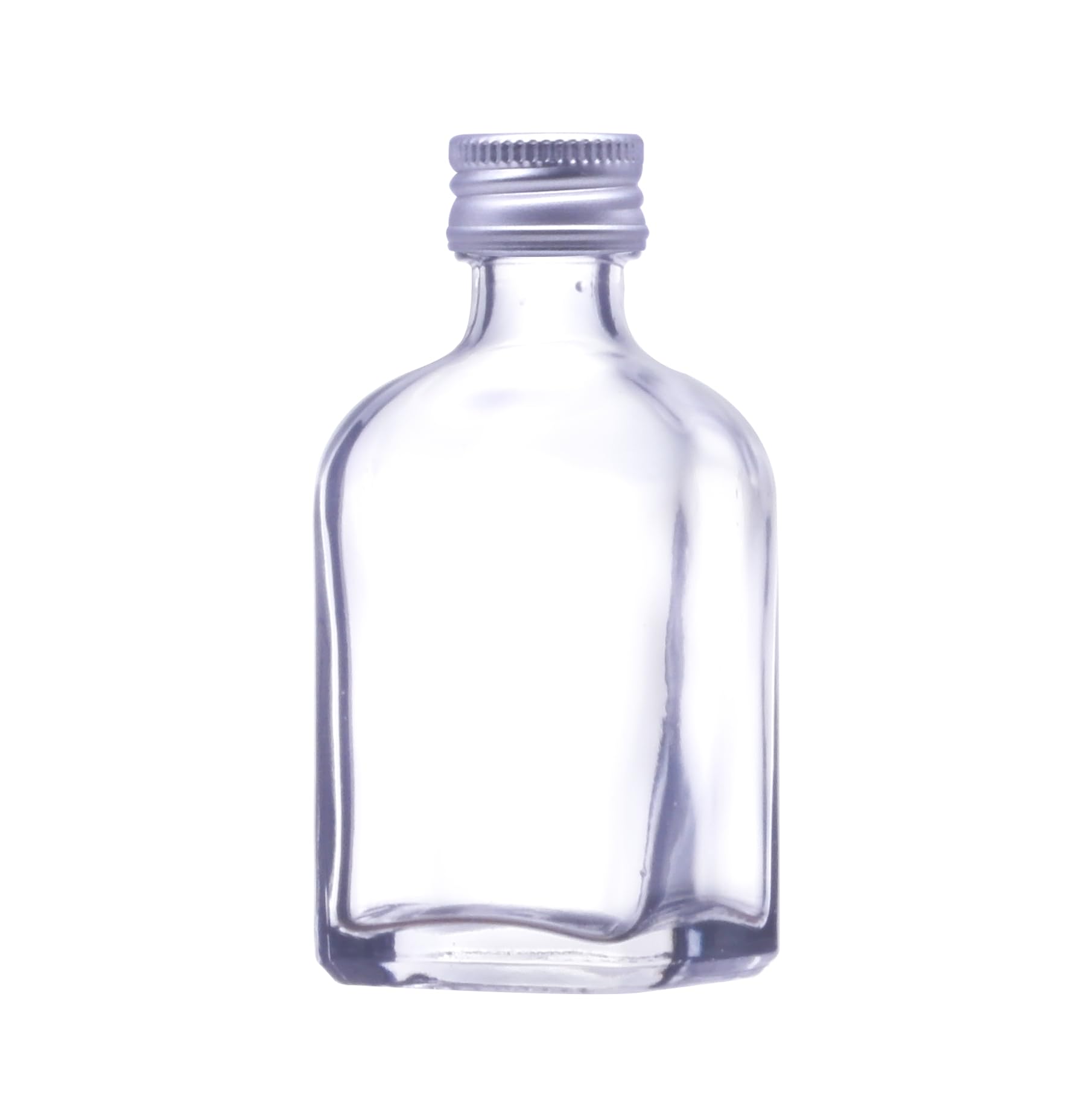 50ml Mini Square Glass Bottles with Screw Caps – Small Spirit Bottles for Wedding Favours, Homemade Drinks, Gin, Oils & Gifts (Silver Lid, Pack of 210)