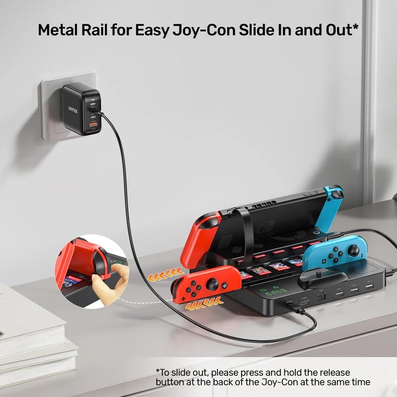 Stazione di ricarica per Nintendo Switch con slot per schede di UNITEK