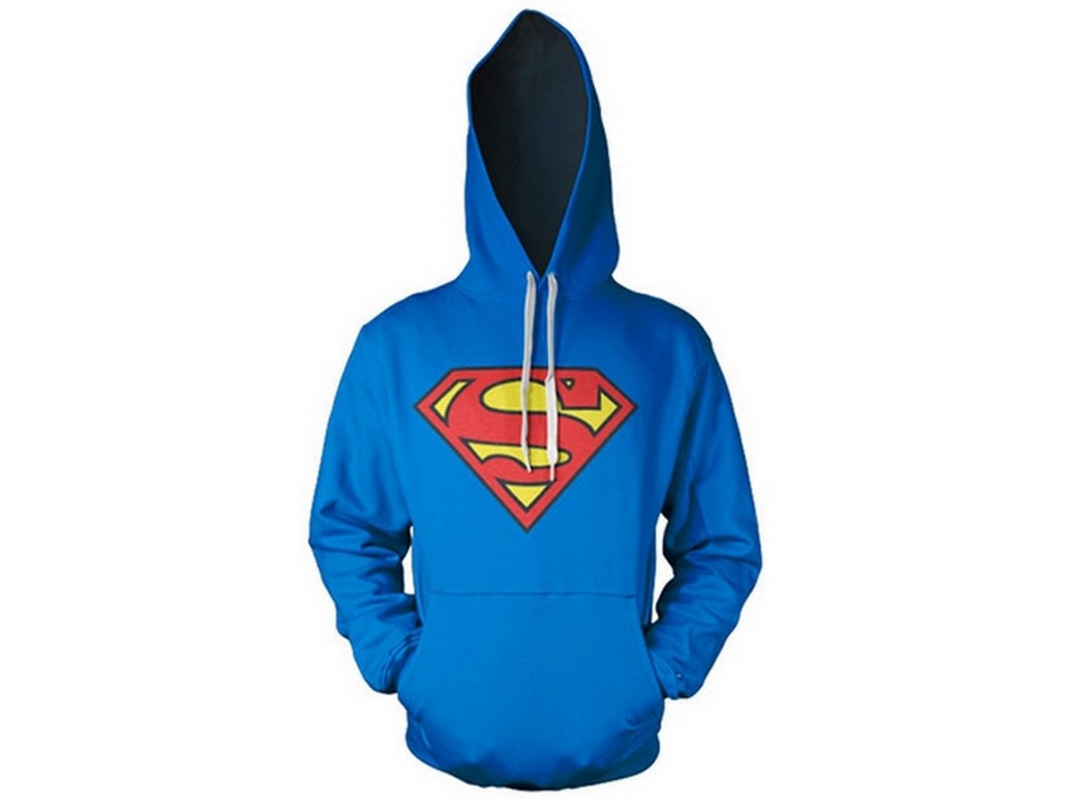 Superman Shield Logo męska bluza z kapturem niebieska DC Comics, Fan-Merch, filmy, superbohaterowie, seriale telewizyjne