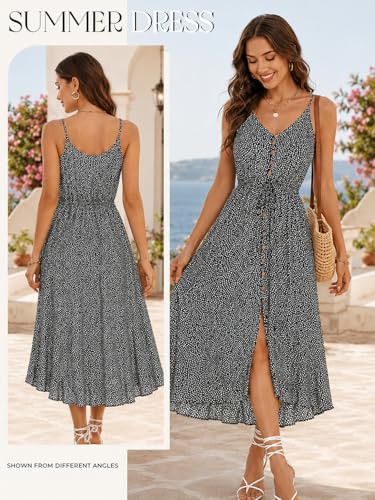 Image of BROVAVE Women's 2026 Summer Casual Boho Sundress Spaghetti Strap Midi Dress