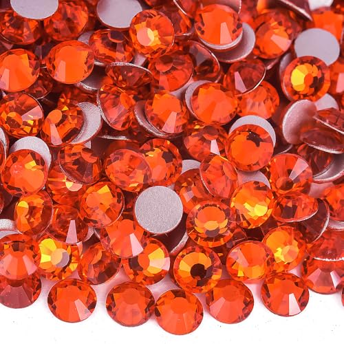 Image of 1440 Pieces SS20 /4.6-4.8mm Flat Back Crystal Rhinestones Round Gems for Nail Art,Orange