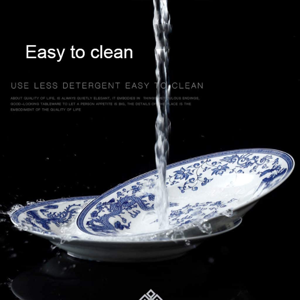 Luksusowy ceramiczny zestaw obiadowy do restauracji i domu z 50 szt. misek/garnków do zupy/talerzy/łyżek | Zastawa stołowa porcelanowa