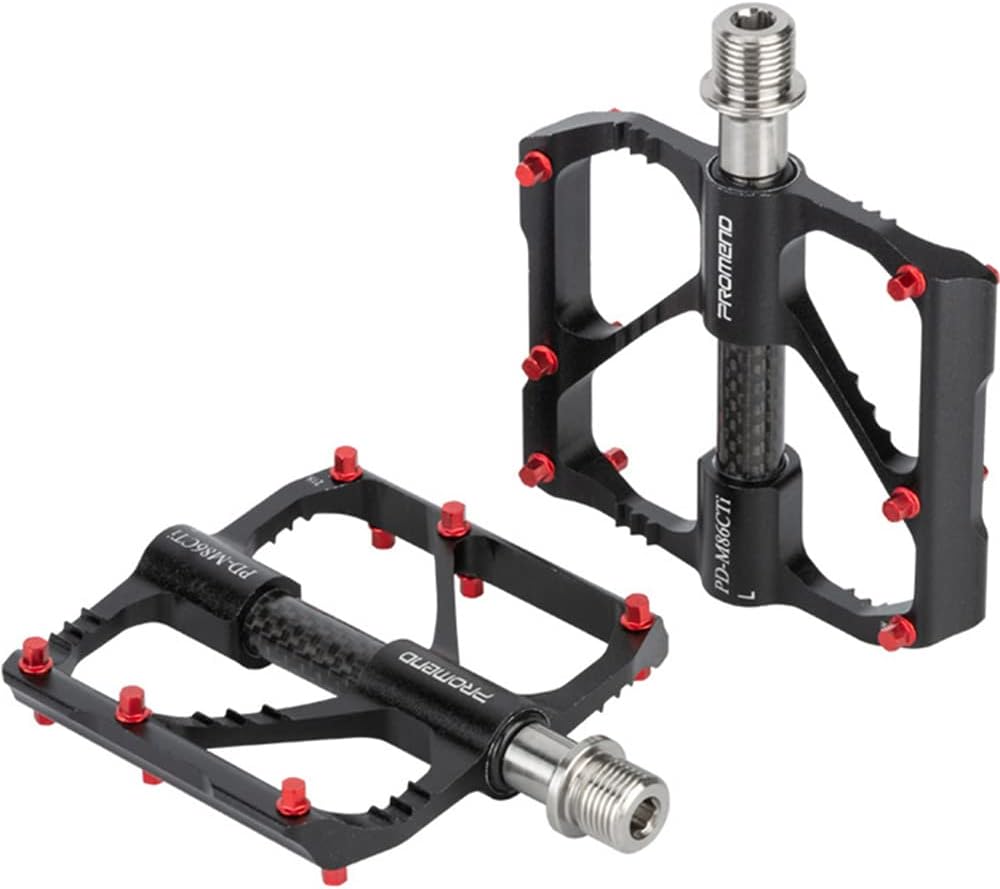 Bicycle Pedals 9/16" with Titanium Shaft Carbon Tube 3 Bearing 86T Cycling Pedals for Mountain/Road Bike