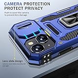 BaHaHoues iPhone 13/14 Case with Slide Camera Cover & Magnetic Kickstand, Military Grade Shockproof Protective Case (Blue) - Image 5
